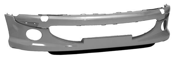 Peugeot 206 1998-2009 Front Bumper With Lamp Holes - With Spoiler - Primed (Sport Type)