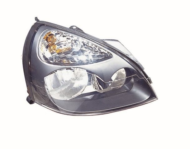Renault Clio 2001-2005 Headlamp Halogen Type - Black R/H