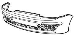 Fiat Seicento 1998-2001 Not SX Front Bumper - Not SX/Sporting Models