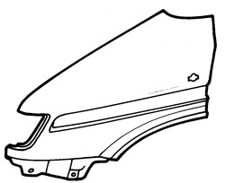 Mercedes Sprinter 1995-1997 Front Wing (With Small Wing Repeater Hole)