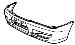 Nissan Almera 95-00 Ft Bumper Front Bumper (With Lamp Holes)