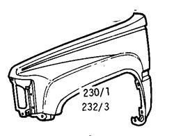 Toyota Hi-Lux 1985-1988 Front Wing (Four Wheel Drive) L/H