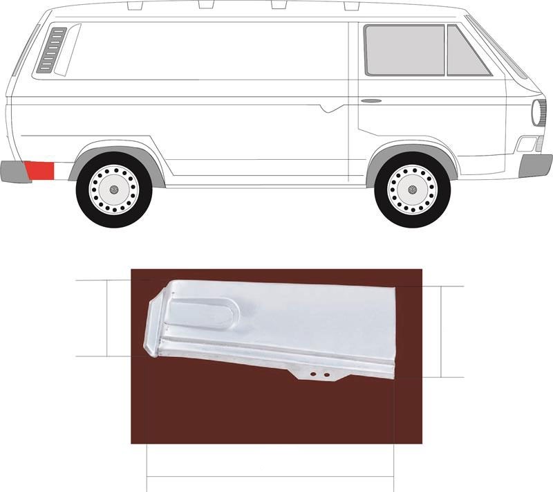 Volkswagen Transporter 1979-1990 T3 Rear Corner Repair Panel