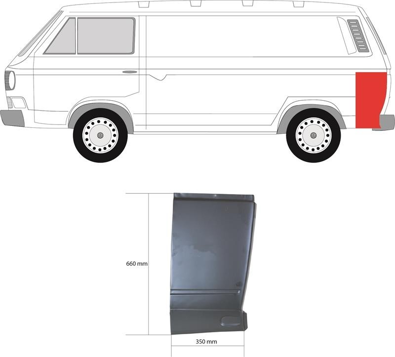 Volkswagen Transporter 1979-1990 T3 Upper Rear Corner Repair Panel