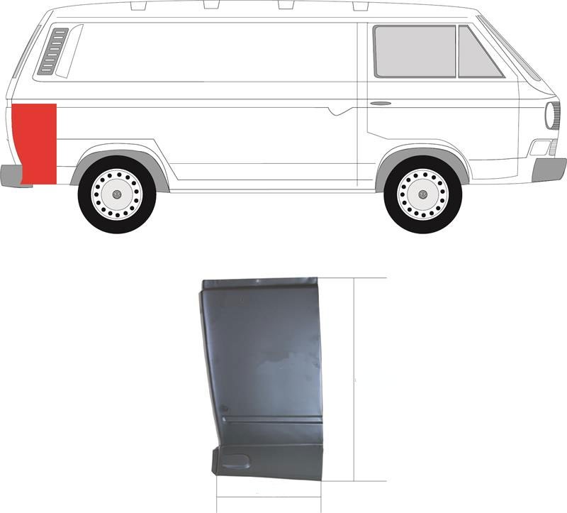 Volkswagen Transporter 1979-1990 T3 Upper Rear Corner Repair Panel