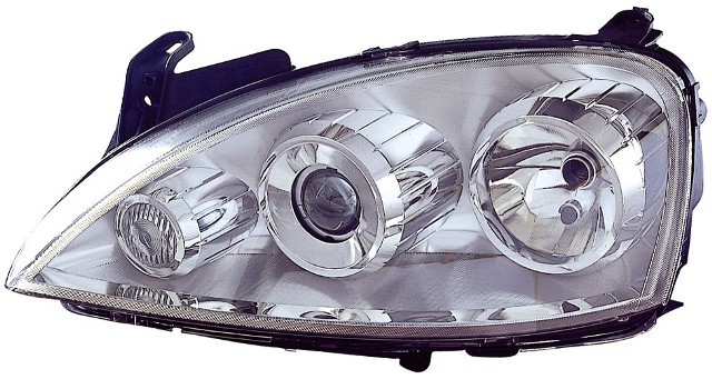 Vauxhall Corsa 2003-2006 Headlamp Halogen Twin Projector Chrome Type - 3 Pod Type