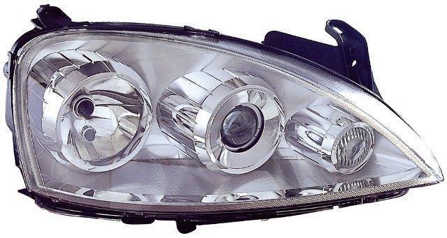 Vauxhall Corsa 2003-2006 Headlamp Halogen Twin Projector Chrome Type - 3 Pod Type