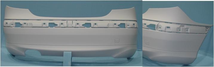 Mercedes C-Class Coupe 01-08 Rear Bumper - No Chrome Trim - Not AMG/Sport Models