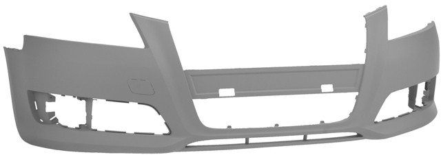 Audi A3 2008-2012 Front Bumper No Wash Jet or Sensor Holes - Primed (Standard Models)