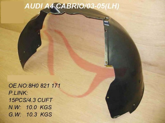 Audi A4 2001-2004 Cabriolet Front Wing Splashguard