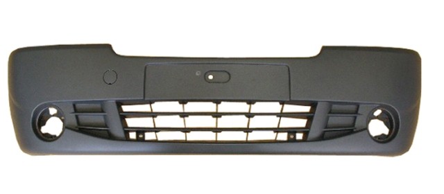 Renault Trafic 2007-2014 Front Bumper With Lamp Holes - Black (Standard Models)
