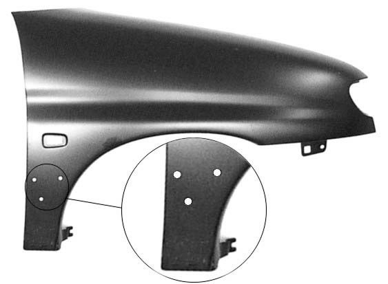 Citroen Berlingo / Peugeot Partner 1998-2002 Front Wing - With Moulding Holes & Hole For Indicator