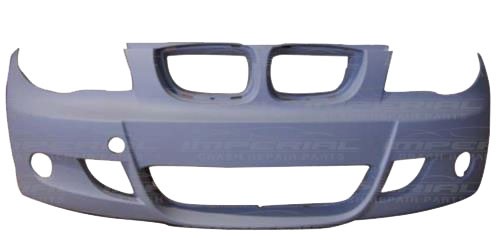 BMW 1 Series 2007-2011 (E81/E87) Front Bumper No Wash Jet Holes - No Sensor Holes - Primed (M-Sport Models)