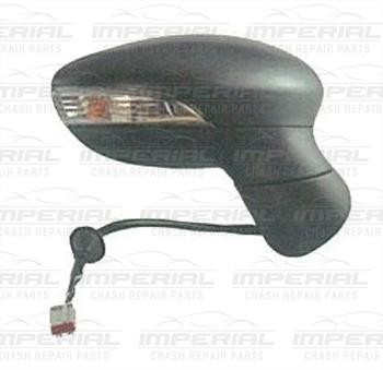Ford Fiesta 3 Door Hatchback Mk7 2013- Door Mirror Electric Heated Manual Fold Type With Black Cover (No Foot Lamp) O/S