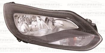 Ford Focus Headlamp Halogen Black Type O/S