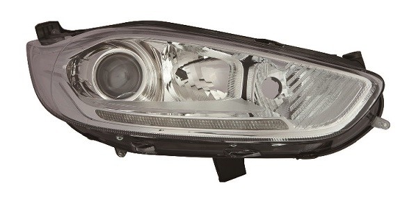 Ford Fiesta Mk7 2013-2017 Headlamp Halogen Type With LED Daytime Running Lamp - Chrome R/H
