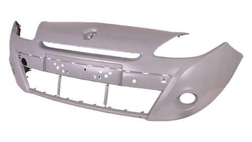 Renault Clio 2009-2012 Front Bumper No Wash Jet Holes - With Reinforcement - Primed (16 Inch Wheel Models)